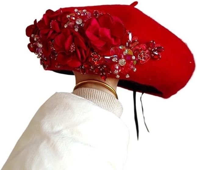 Béret élégant en laine orné de sequins - La boutique son altesse