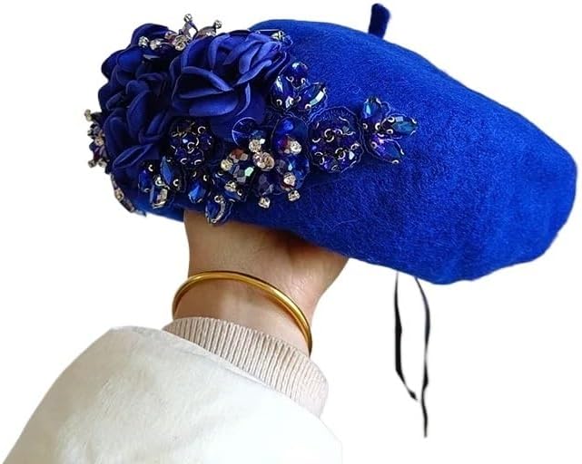 Béret élégant en laine orné de sequins - La boutique son altesse