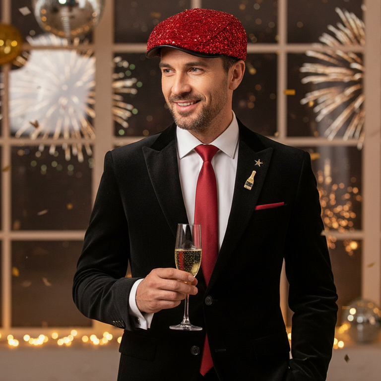 Casquette, chapeau de fête en sequins