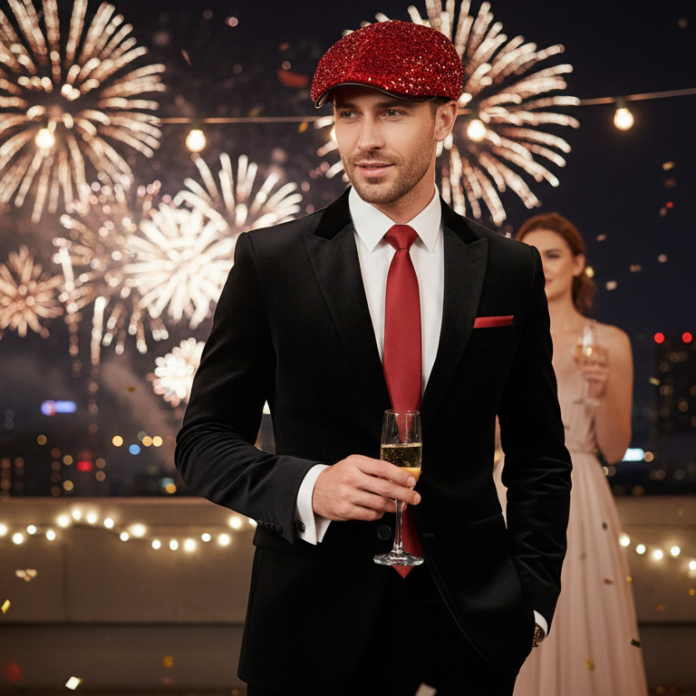 Casquette, chapeau de fête en sequins