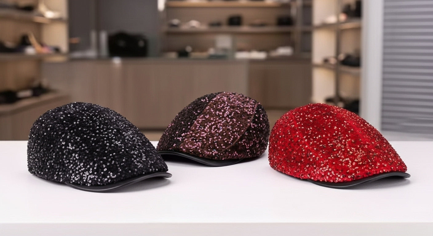 Casquette, chapeau de fête en sequins