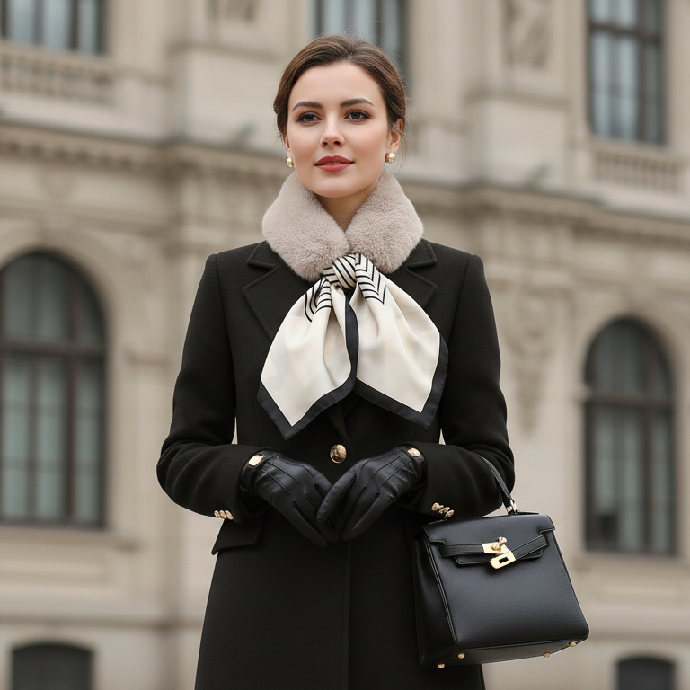 Echarpe- Col  fourrure et foulard