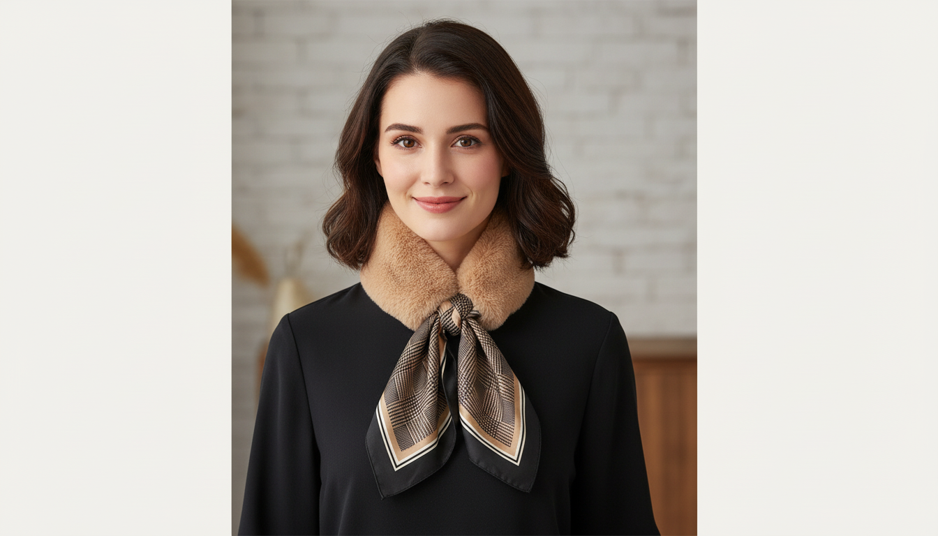 Echarpe- Col  fourrure et foulard