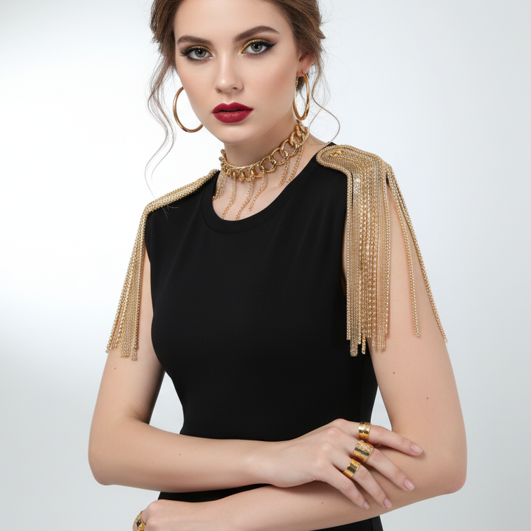 Broches d'épaule luxueuses à pampilles