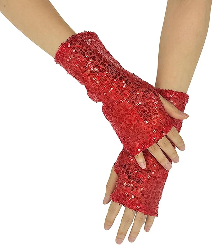 Chapeau béret à sequins- gants mitaines à sequins