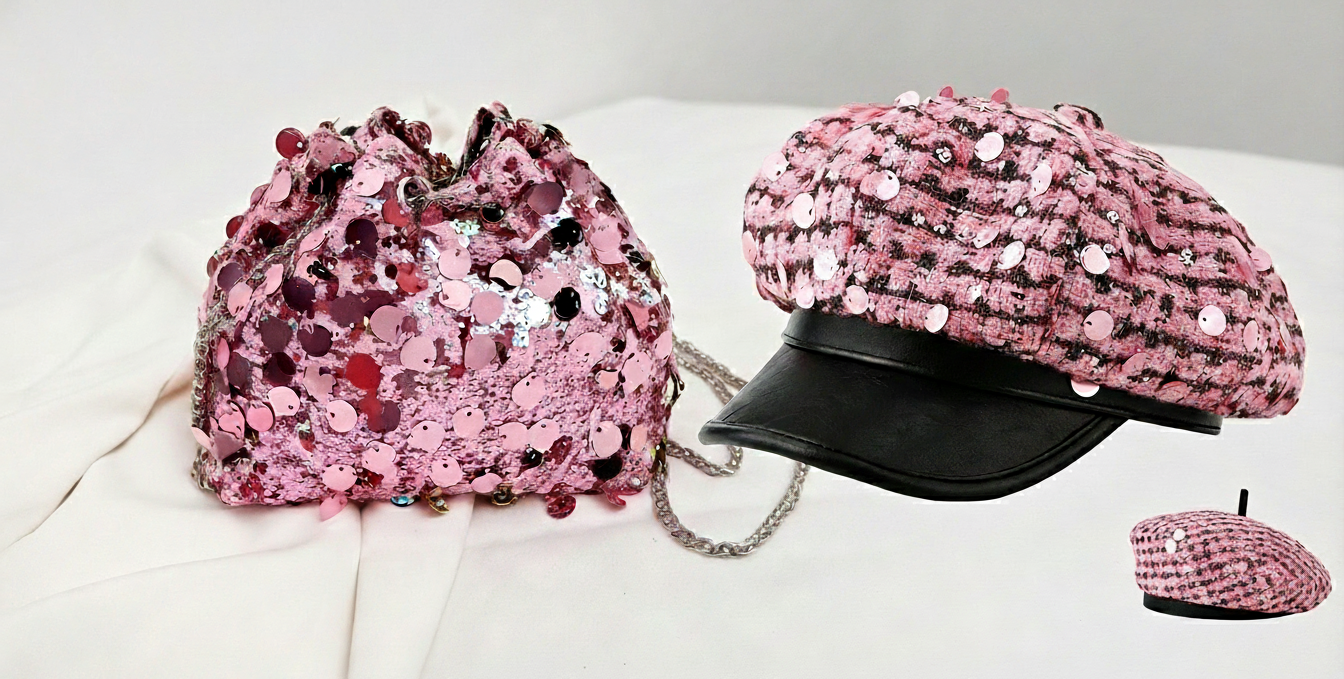 Béret et/ ou sac à main à sequins - La boutique son altesse
