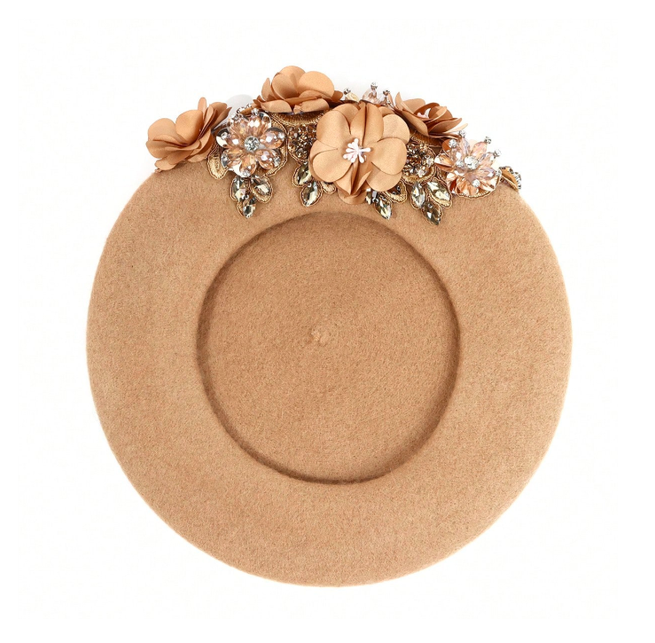 Béret élégant en laine orné de sequins - La boutique son altesse